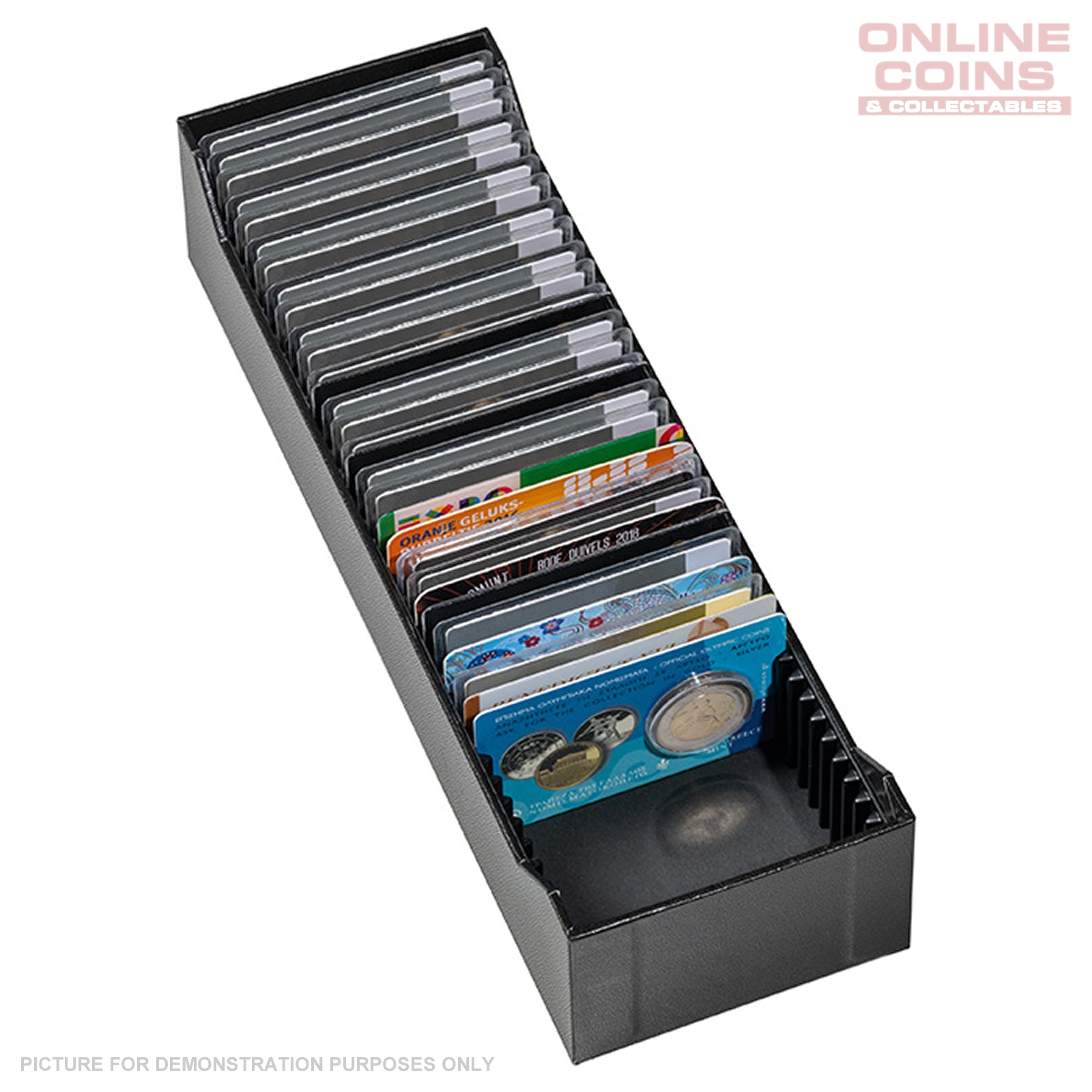 Lighthouse LOGIK Archive Box for 40 Gold Bar Blisters or Coin Cards -  Horizontal, Black